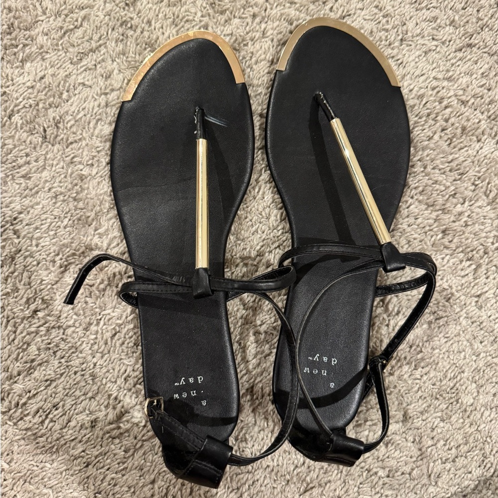 Black and gold sandals size 11